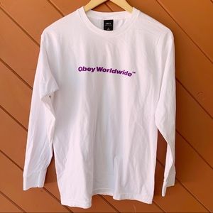Obey Worldwide Long Sleeve Shirt Size Medium